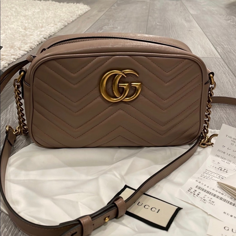 GG Marmont small matelassé shoulder bag, dusty pink